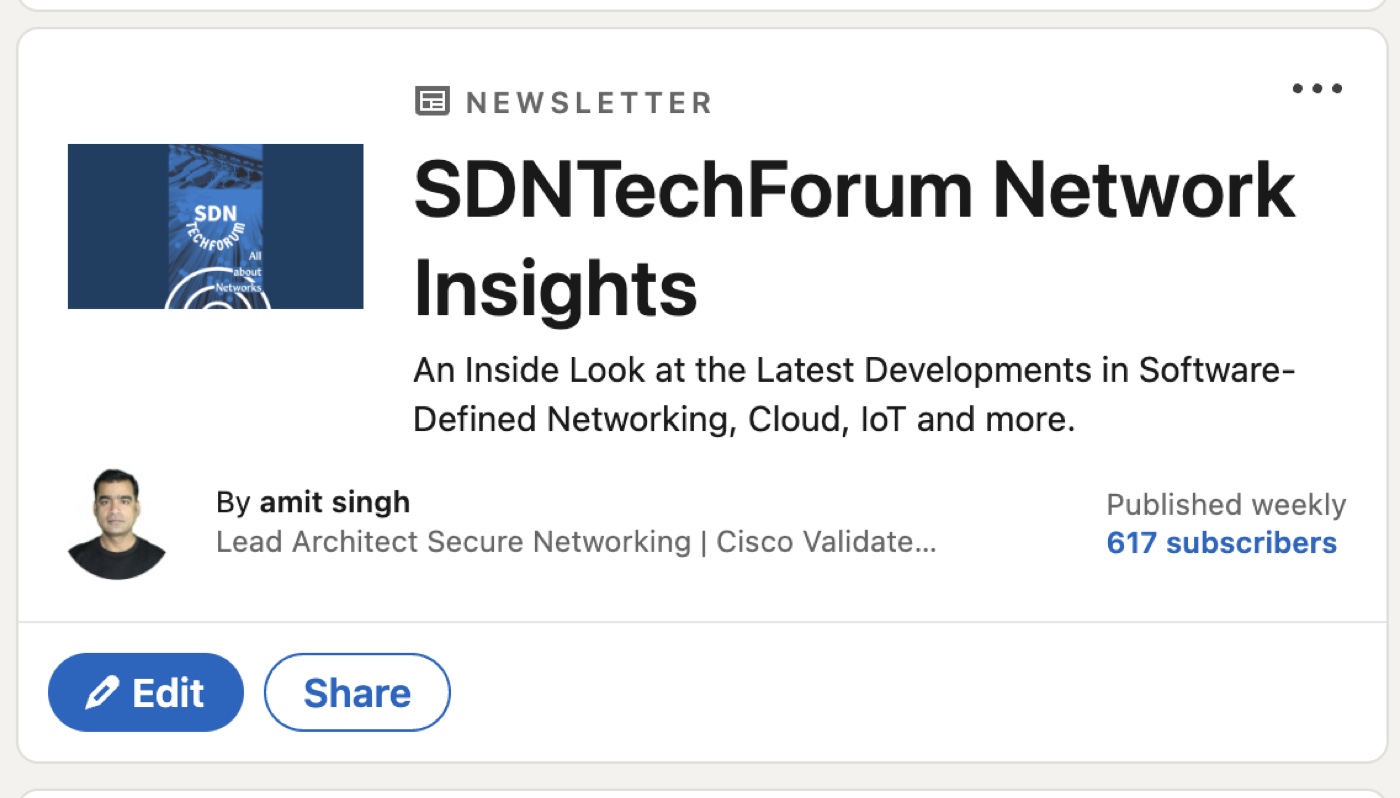 SDNTechForum Network Insights LinkedIn newsletter
